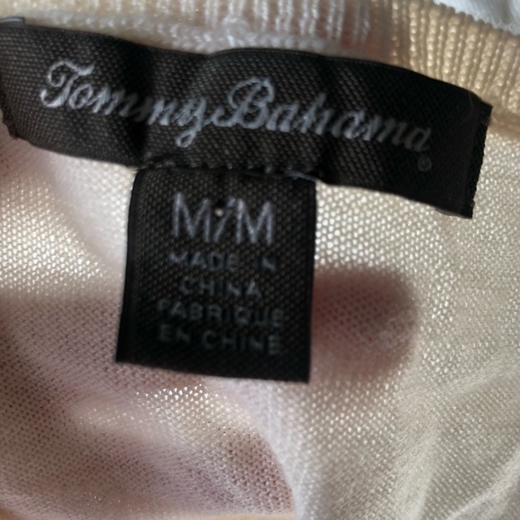 Tommy Bahama Wool Scoop Neck Sweater Sparkly Sequins Long Sleeve Ivory Size M - Picture 5 of 6